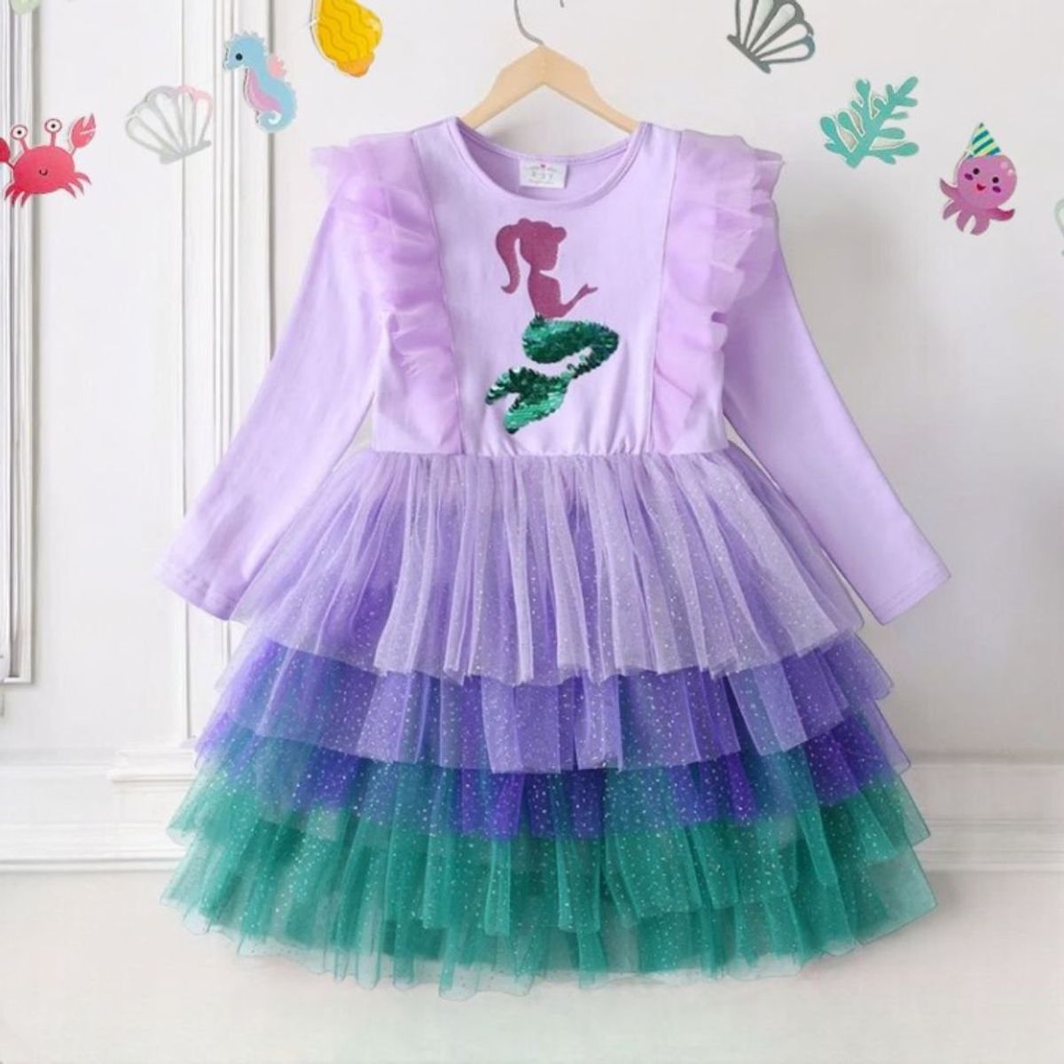 GENERICO - VESTIDO DE NIÑA PARA FIESTA  - MODELO SIRENITA