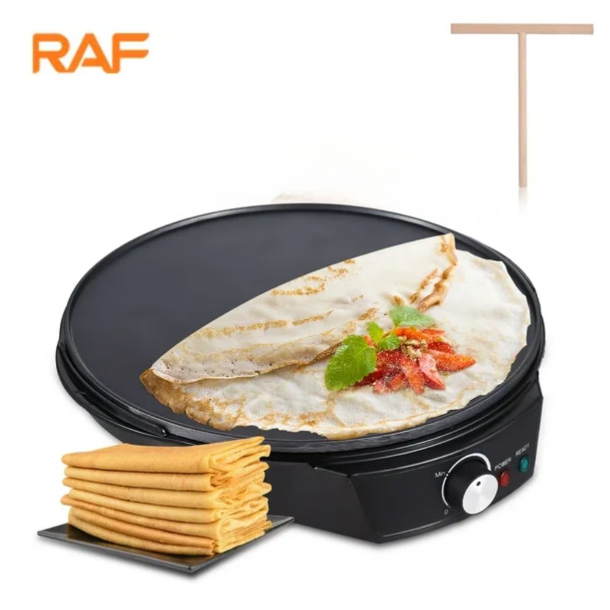 GENERICO - Crepera de 11 pulgadas 1200w Plancha para panqueques antiadherente