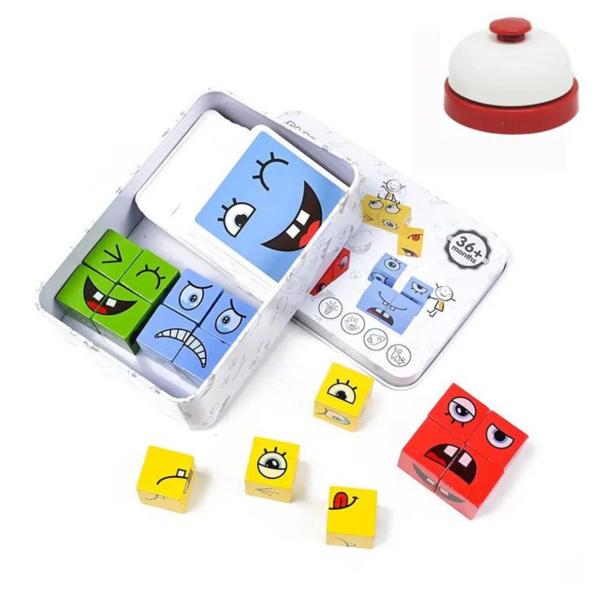 GENERICO - Mini Juego de Emociones Con Bloques De Madera