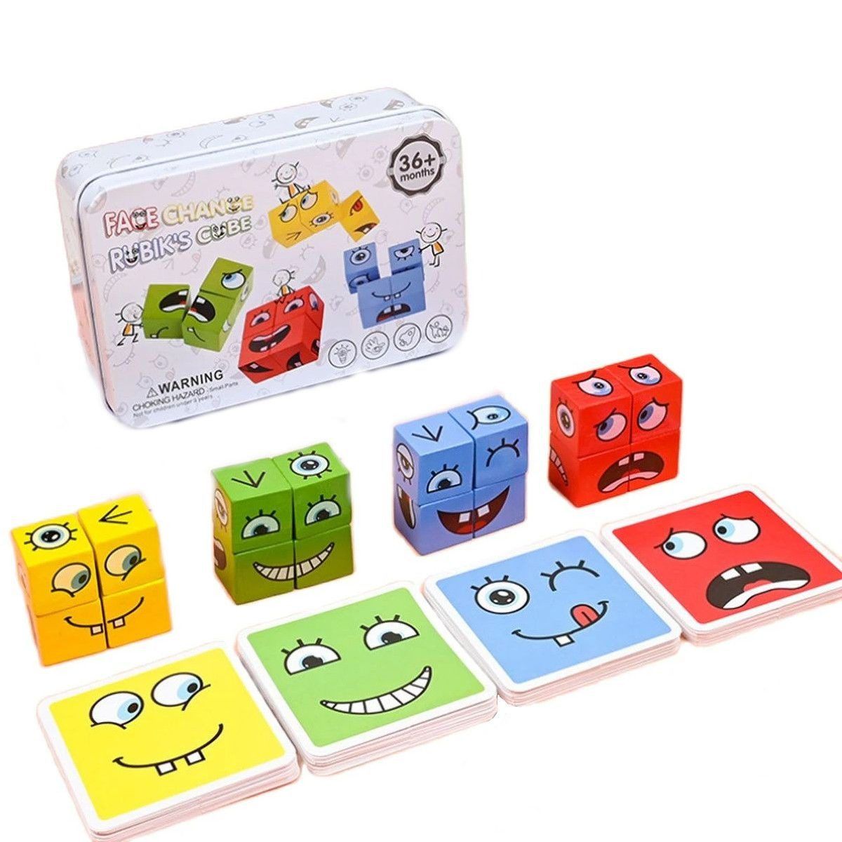 GENERICO - Mini Juego de Emociones Con Bloques De Madera