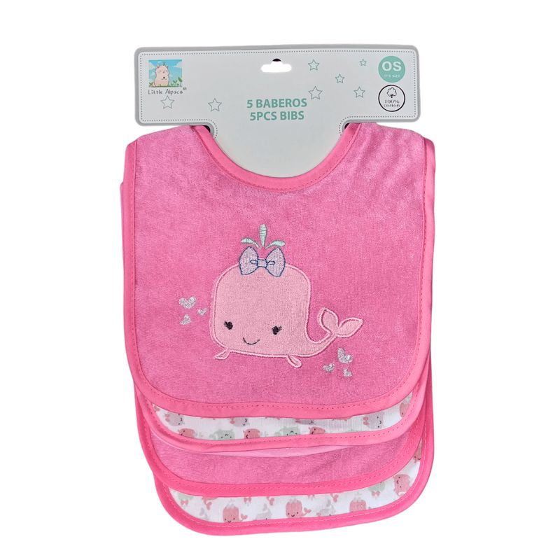 GENERICO - PACK 5 BABERO DE FELPA - BALLENA