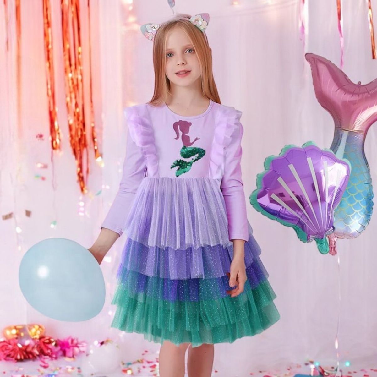 GENERICO - VESTIDO DE NIÑA PARA FIESTAS - MODELO SIRENITA