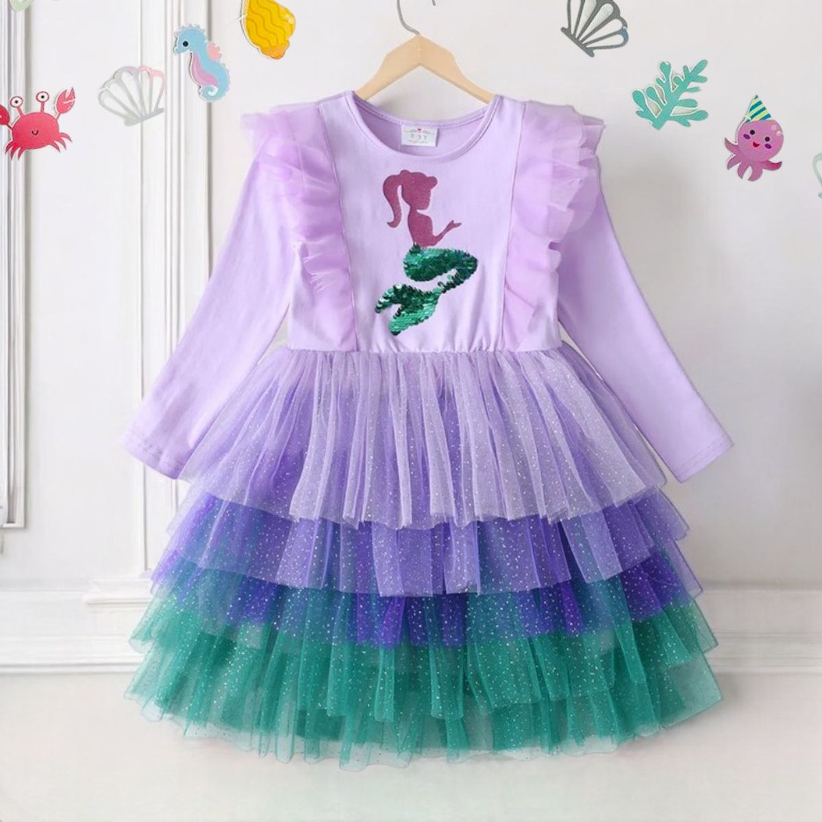 GENERICO - VESTIDO DE NIÑA PARA FIESTAS - MODELO SIRENITA