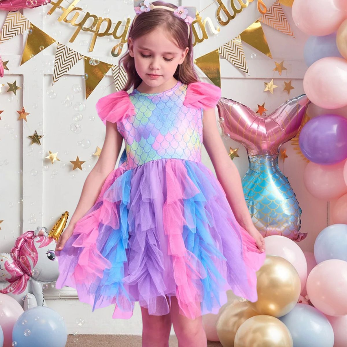 GENERICO - VESTIDO PARA NIÑA PARA FIESTA DE SIRENA