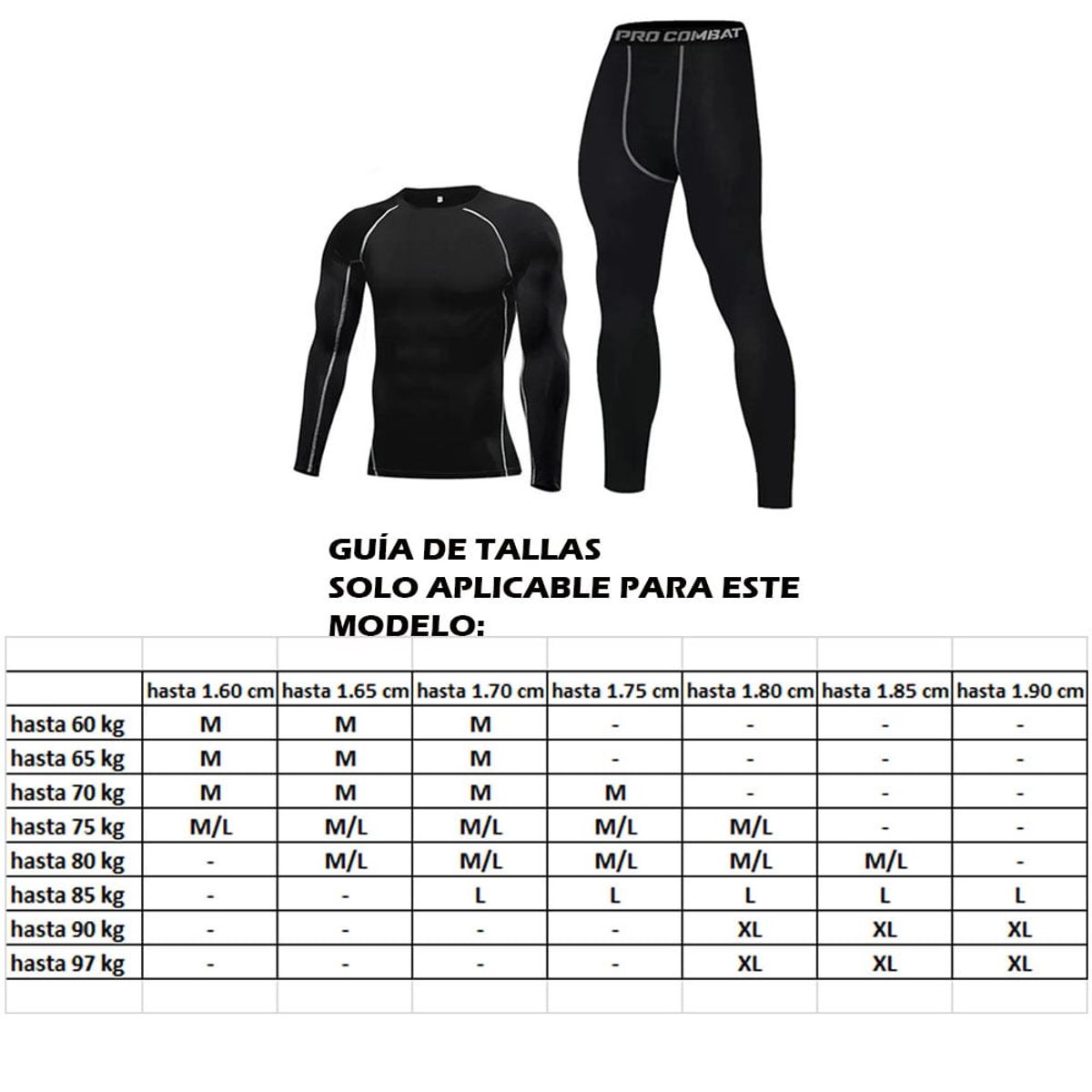 GENERICO - POLO MANGA LARGA Y PANTALÓN CALENTADOR DEPORTIVO LICRA - PACK 2 EN 1