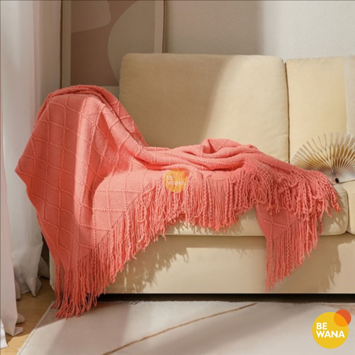 CASATEX - Mantas De Punto Suave en 3D Para Sofá Y Cama CORAL