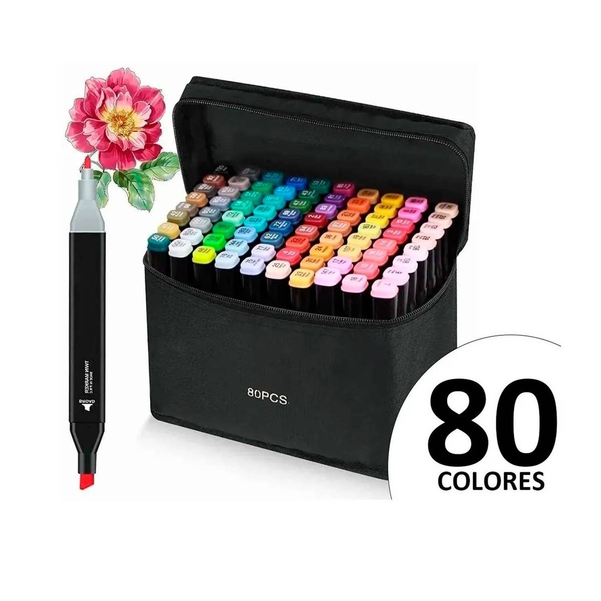 GENERICO - PLUMONES TOUCH 80 PIEZAS