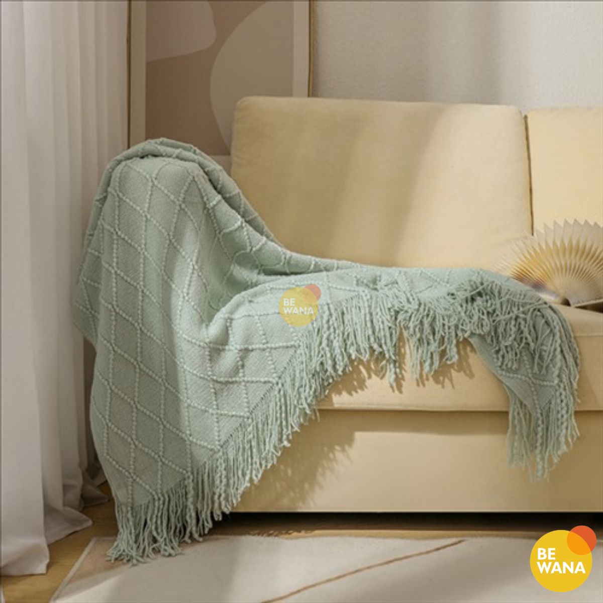 CASATEX - Mantas De Punto Suave en 3D Para Sofá Y Cama GREEN