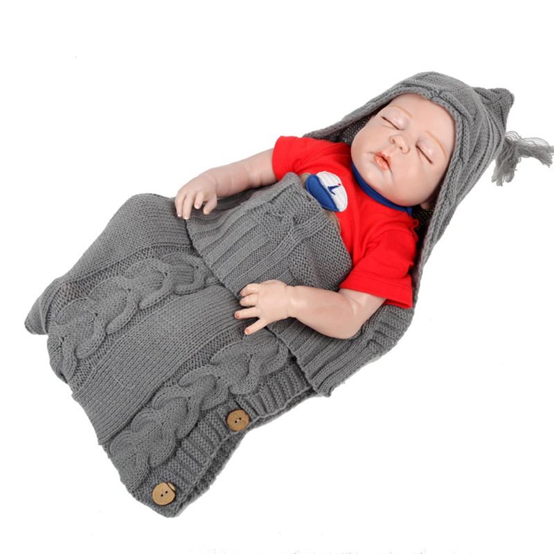 ZIMRAHYG - Saco Dormir Mantenerse caliente Bebé Unisex Cobija Tejida Suave Gris