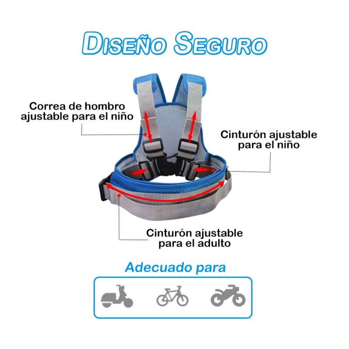 KIDS - Arnés de Seguridad para Niños AZUL Viaja con Protección