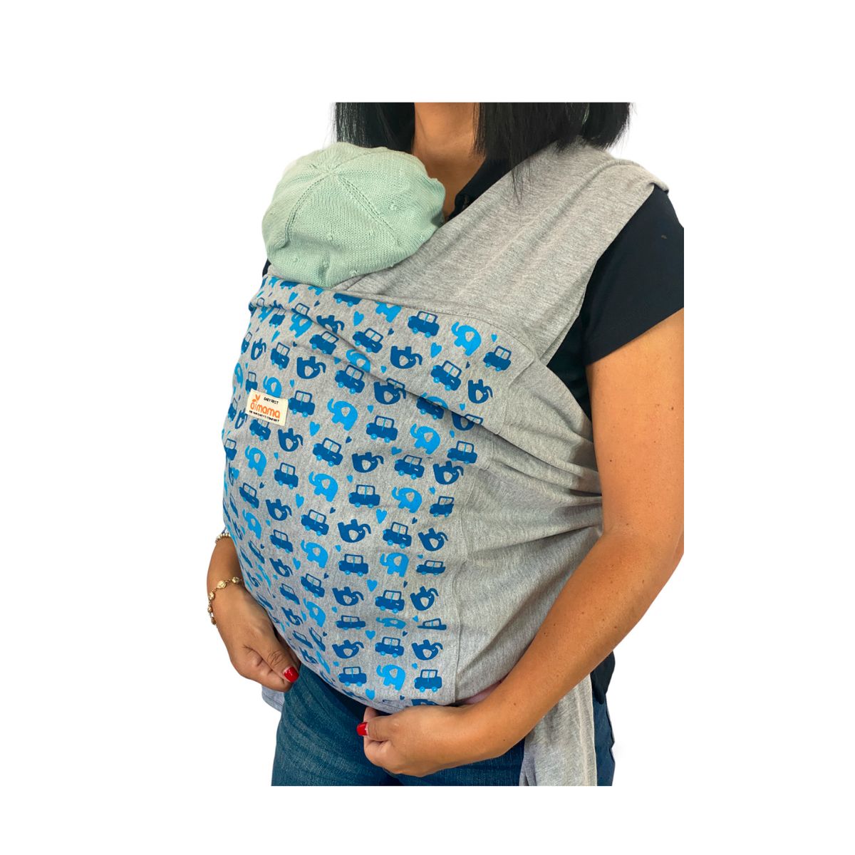 AIMAMA - Fular Pre Armado Gris Azul Carrito