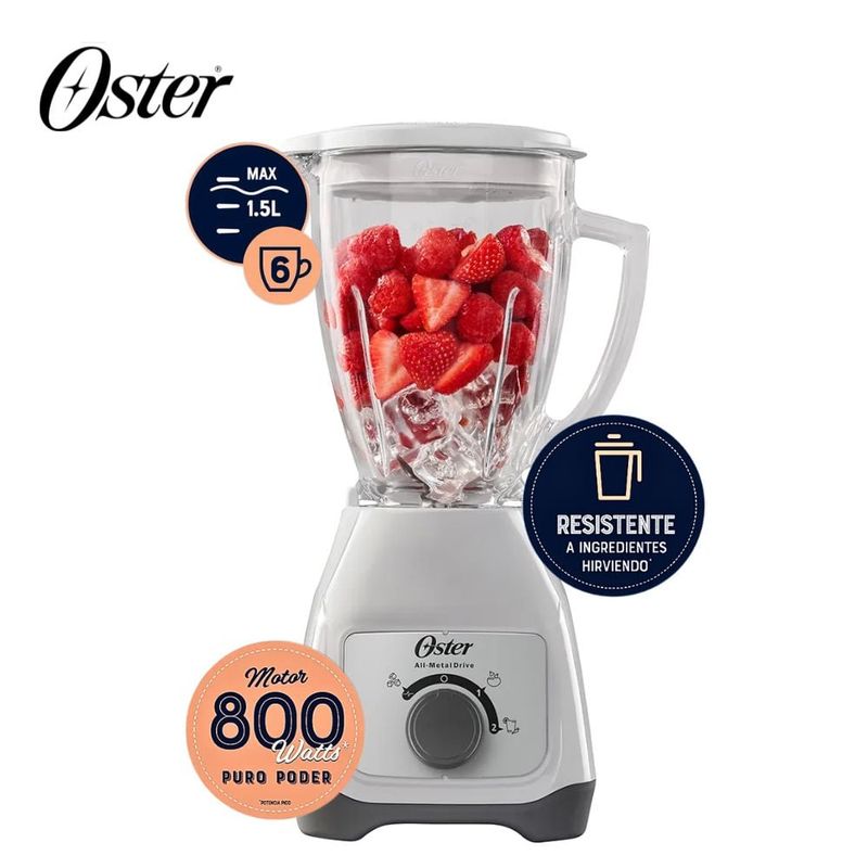 OSTER - Licuadora Oster® con vaso de vidrio y control de perilla BLSTKAGWRD
