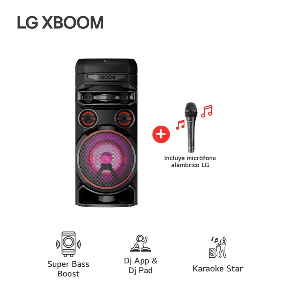 LG - TORRE DE SONIDO MULTI-BLUETOOTH LG XBOOM RNC7 KARAOKE STAR