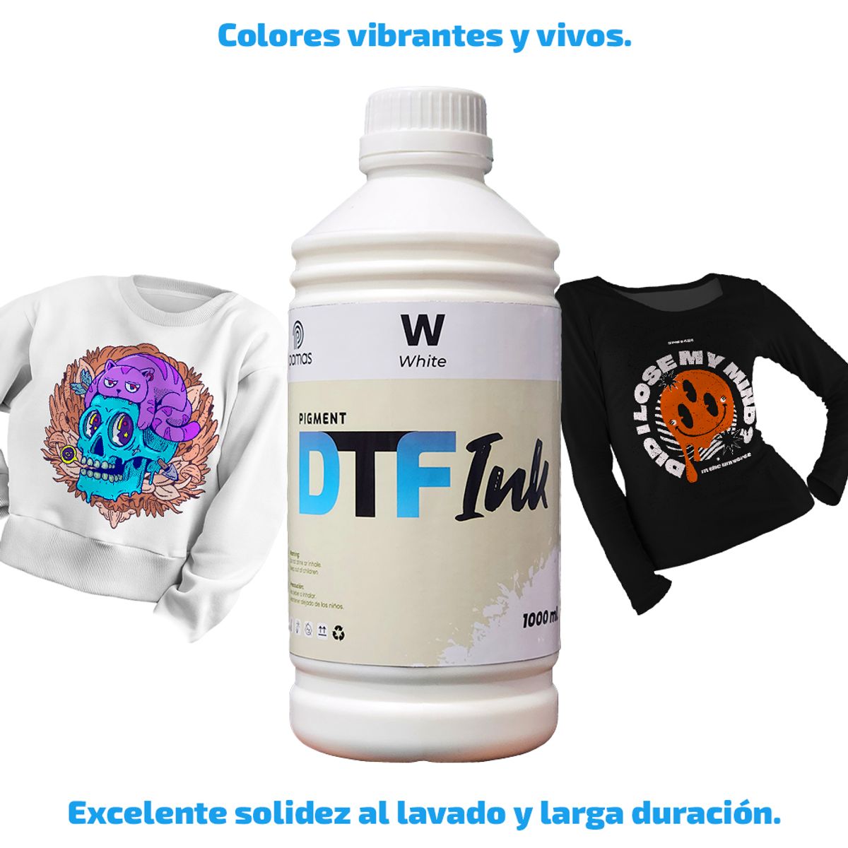 GENERICO - Tinta Textil DTF Marca Pamas 1 Litro Color Blanco