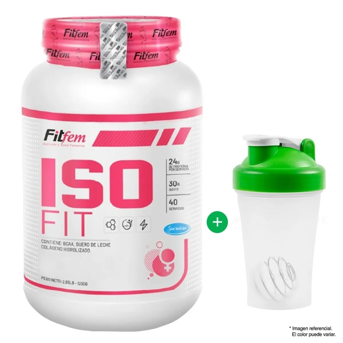 FITFEM - PROTEÍNA ISOLATADA ISOFIT 1100 GRAMOS FITFEM CHOCOLATE MÁS SHAKER