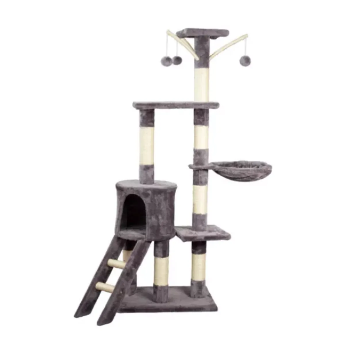 GENERICO - Torre Gimnasio Casa Rascador Gris Para Gatos 5 pisos