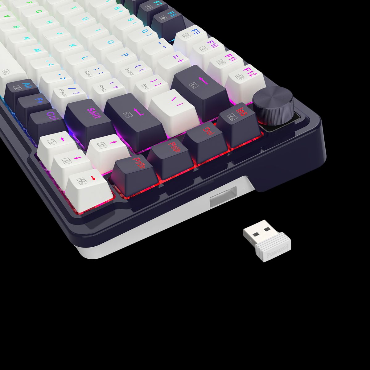 REDRAGON - Teclado Redragon UCAL PRO RGB Wireless English K673WB WHITEBLACK