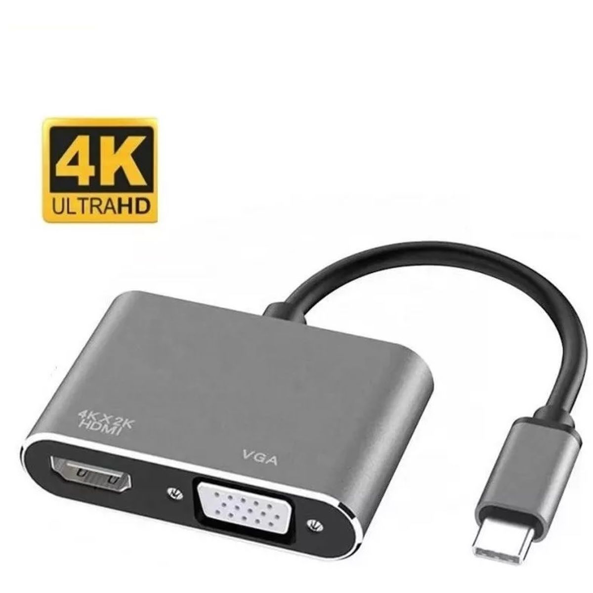 OEM - Hub Adaptador Tipo C a Vga y Hdmi 4K Windows Mac Android