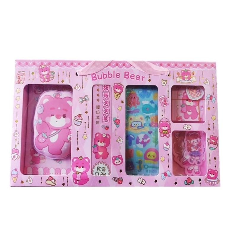 GENERICO - SET LIBRETA CON PAPELERIA  LOTSO - ROSADO