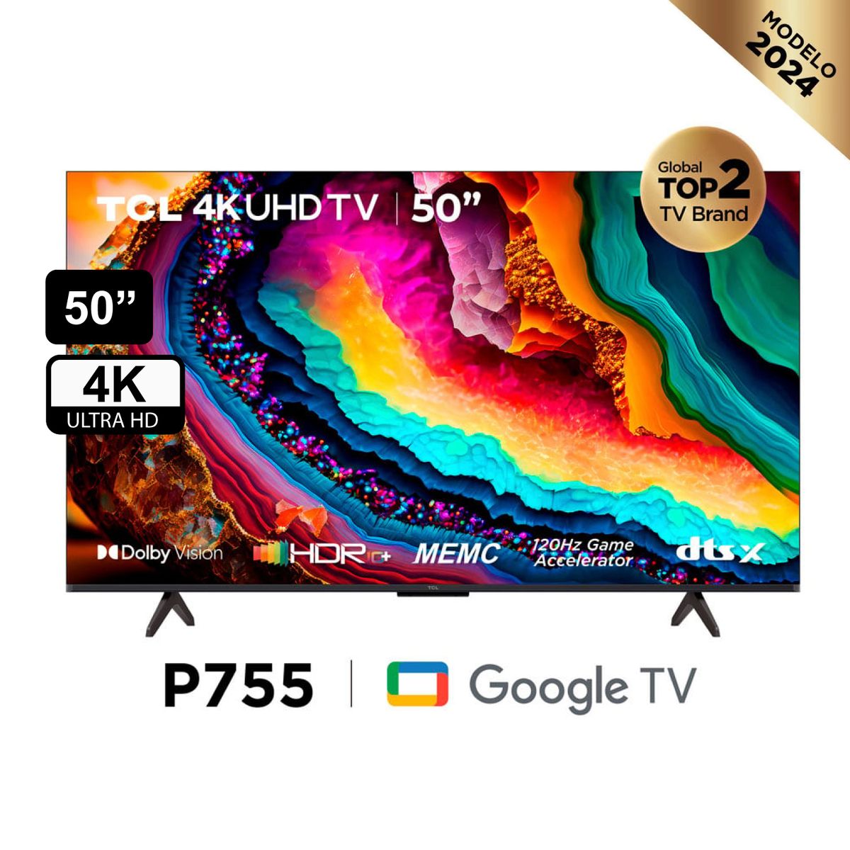 TCL - Televisor Smart TCL 50 UHD 4K 50P755 Nuevo Modelo - Negro