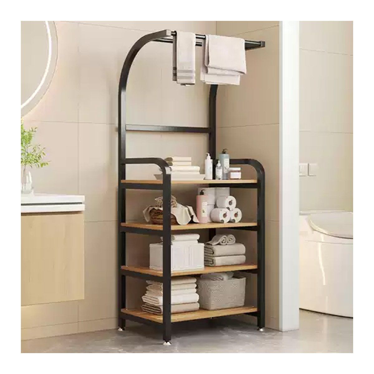 GRETAIL - Organizador Estante Para Baño Crema Shampoo Toallas Multiuso Elegante 5 Niveles