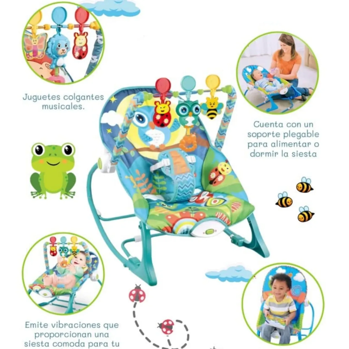 GENERICO - Silla Mecedora con Vibrador Musical y Toys BUO