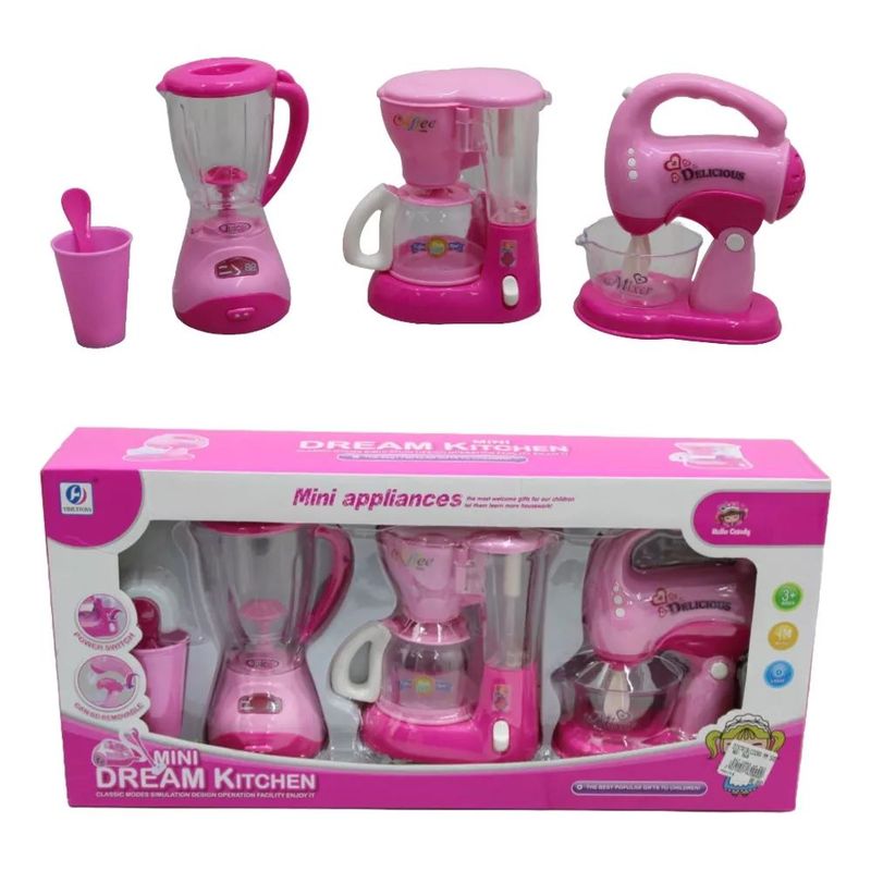 GENERICO - Set Cocina De Juguete Licuadora Batidora y Cafetera