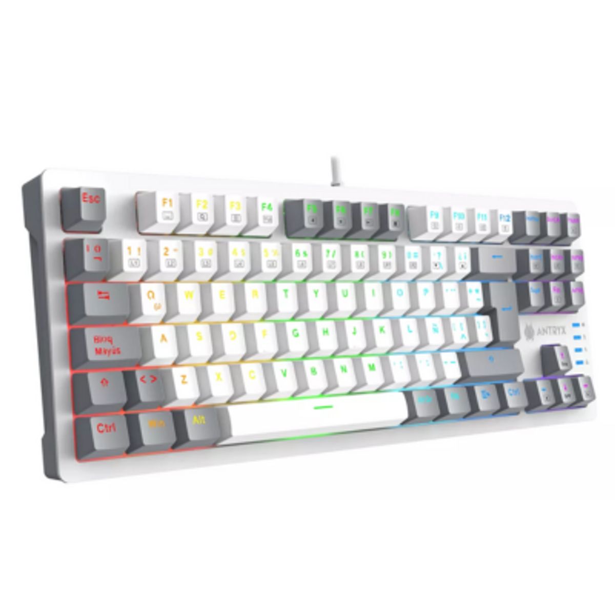 ANTRYX - TECLADO MECANICO TKL ANTRYX MK840L WHITE & GRAY RED SWITCH