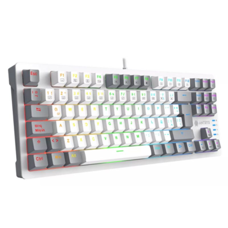 ANTRYX - TECLADO MECANICO TKL ANTRYX MK840L WHITE & GRAY RED SWITCH