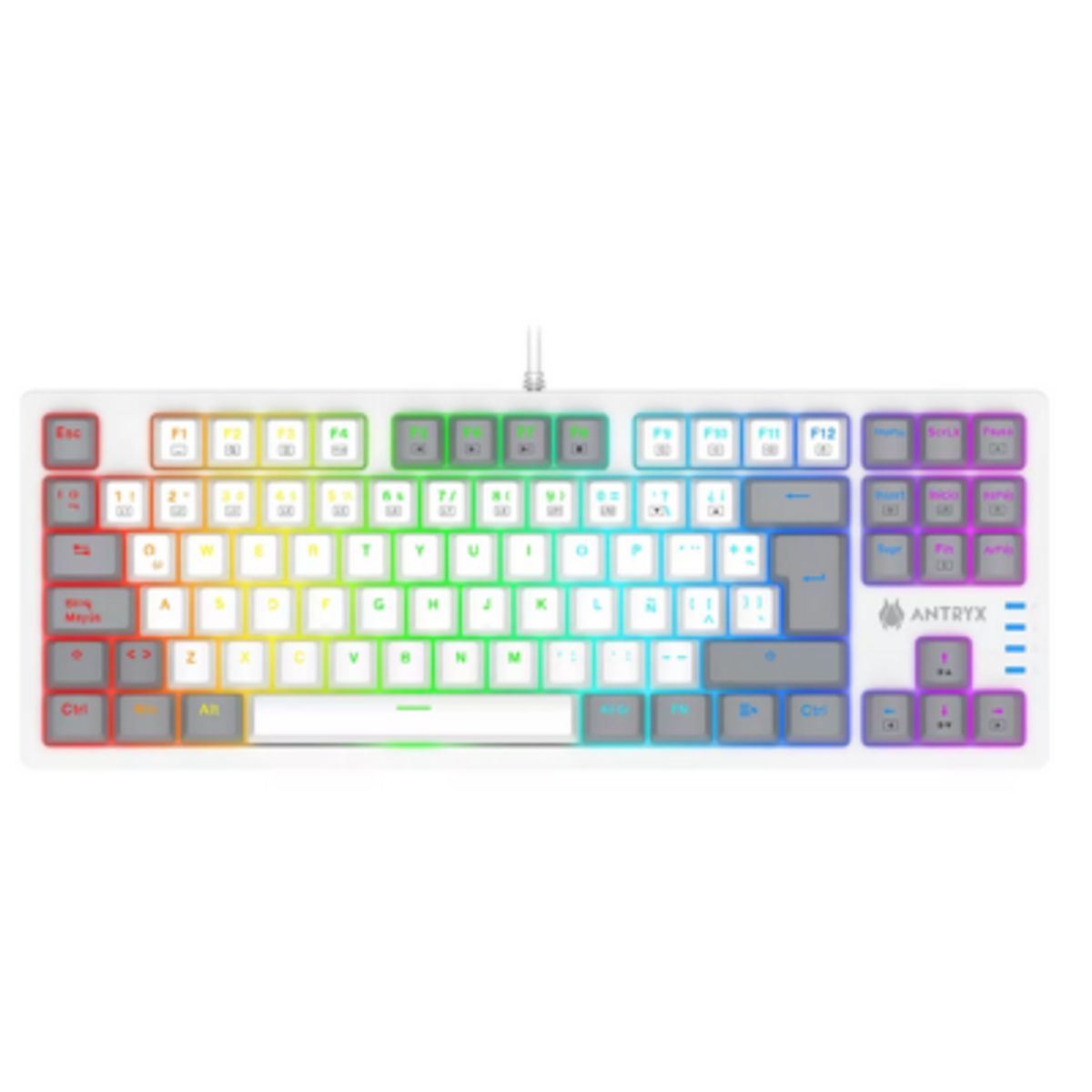 ANTRYX - TECLADO MECANICO TKL ANTRYX MK840L WHITE & GRAY RED SWITCH