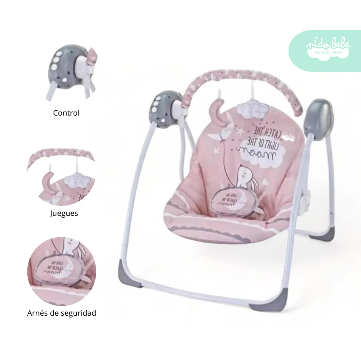 GENERICO - Silla Nido Mecedora de Bebé Columpio color Rosa