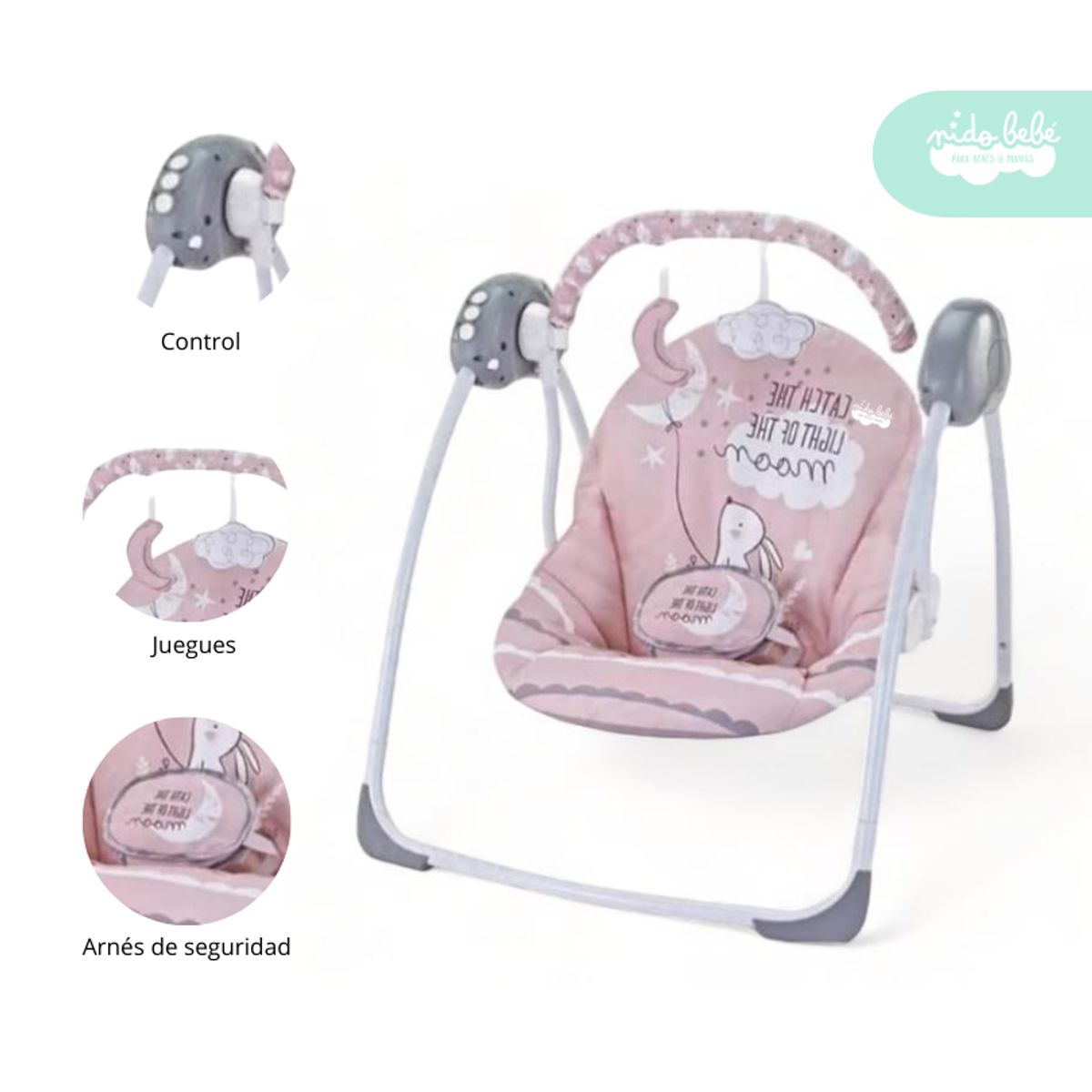 GENERICO - Silla Nido Mecedora de Bebé Columpio color Rosa