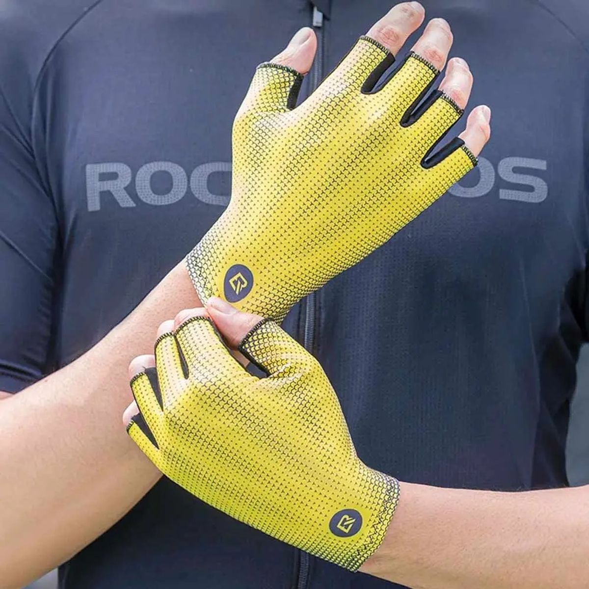 ROCKBROS - PACK ROCKBROS SOPORTE UNIVERSAL  Y GUANTE AMARRILLO XL