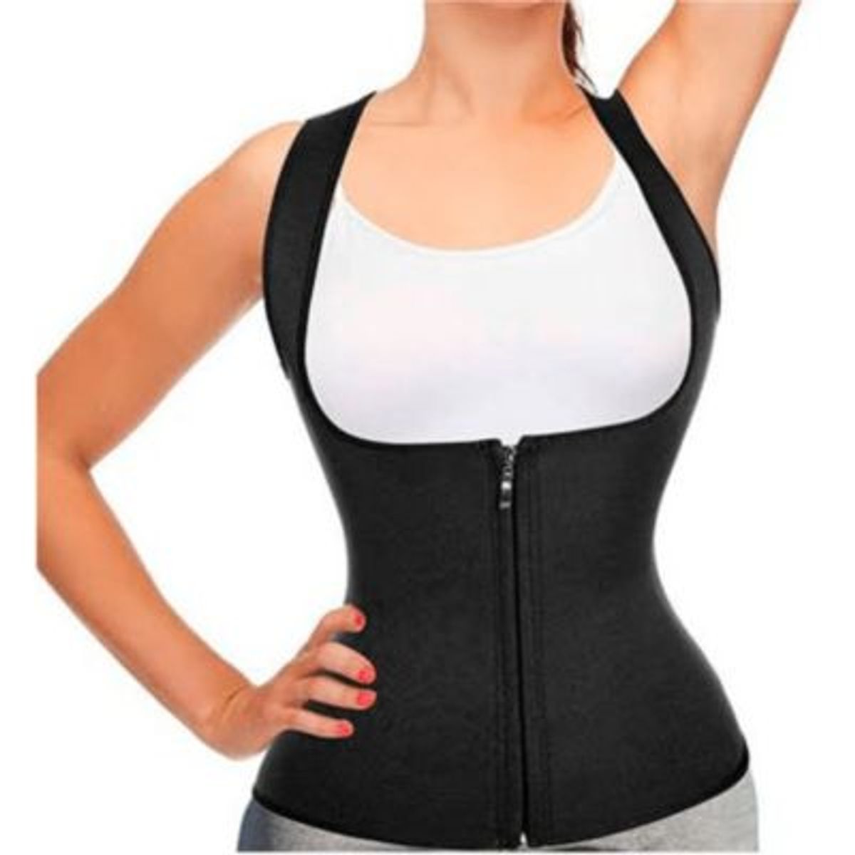 GENERICO - Chaleco Térmico Para Sudar Con Cierre- Talla M