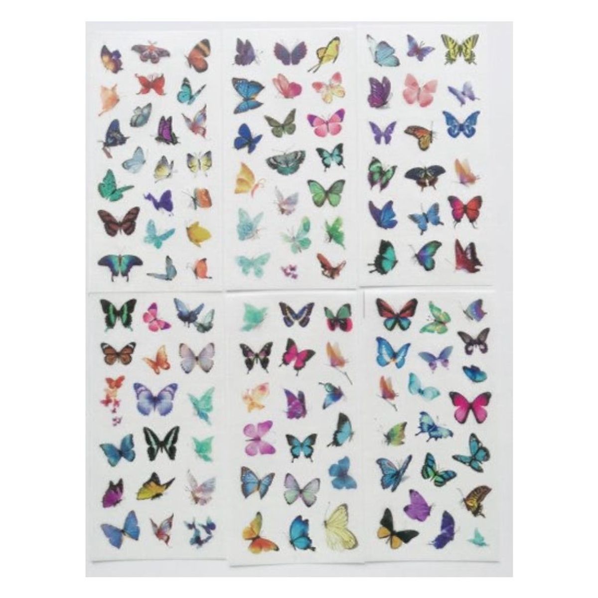 GENERICO - Pack de stickers x 10 de láminas de stickers mariposas