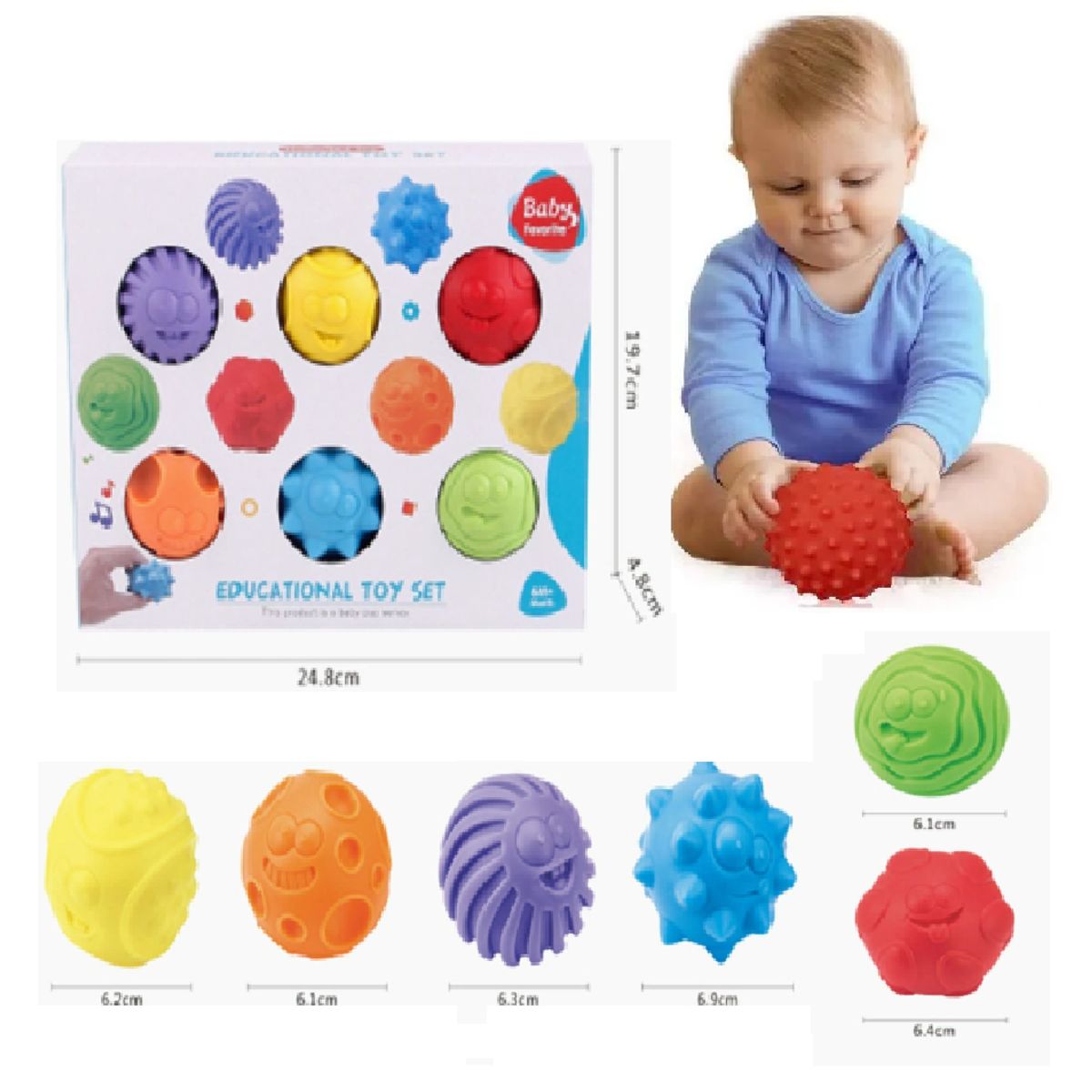 GENERICO - Juguete Bolas  sensoriales Texturizadas para Bebe