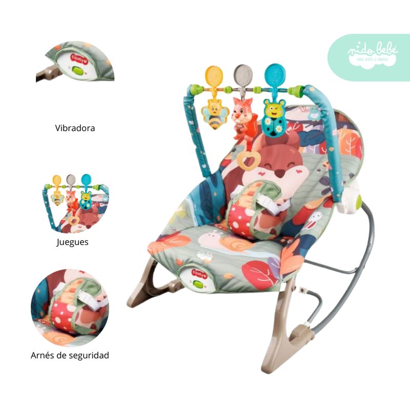GENERICO - Silla Nido Mecedora de Bebé Baby Boo Azul