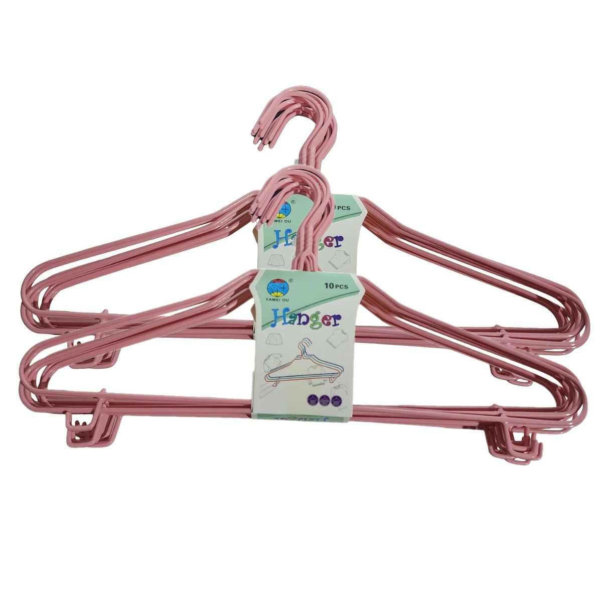 GENERICO - Pack 20 Ganchos Colgadores Para Ropa - Rosado