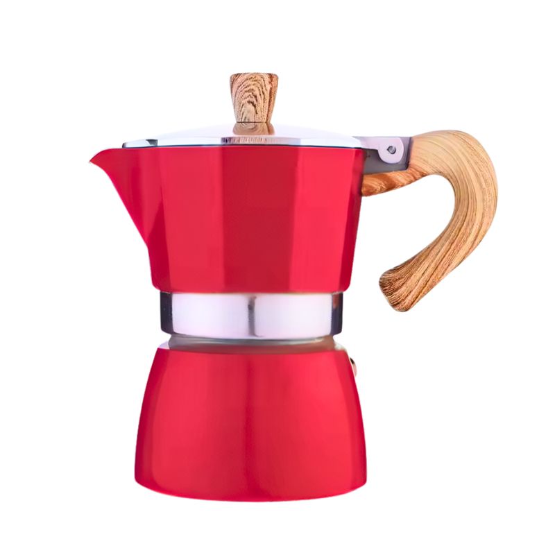 INSPIRA - Cafetera Italiana con Mango de Madera y Aluminio 150 ml