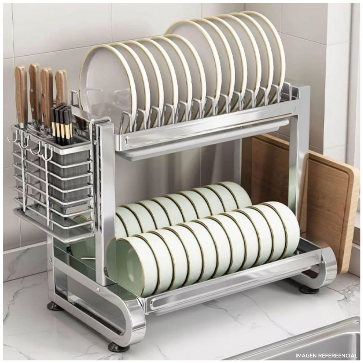 INSPIRA MARKET - Escurridor Organizador de Platos de Cocina 2 niveles