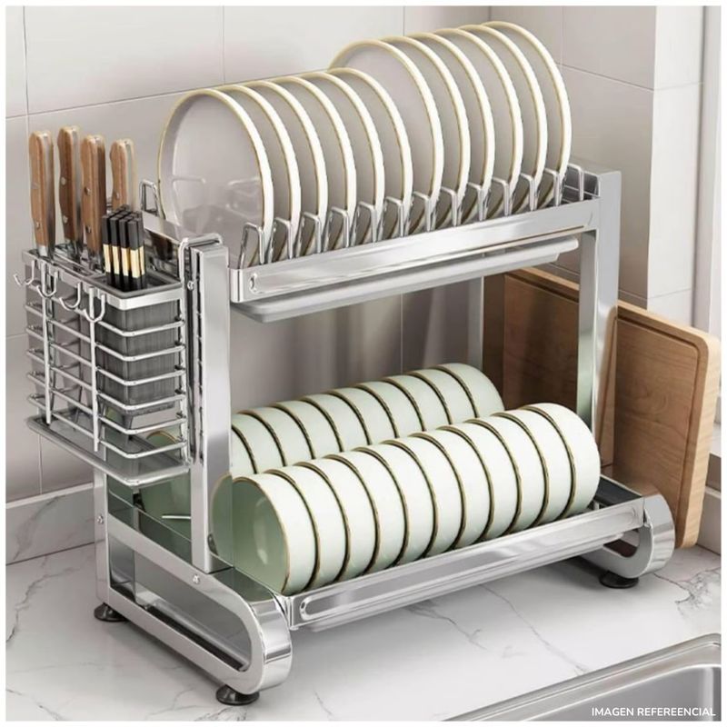 INSPIRA MARKET - Escurridor Organizador de Platos de Cocina 2 niveles