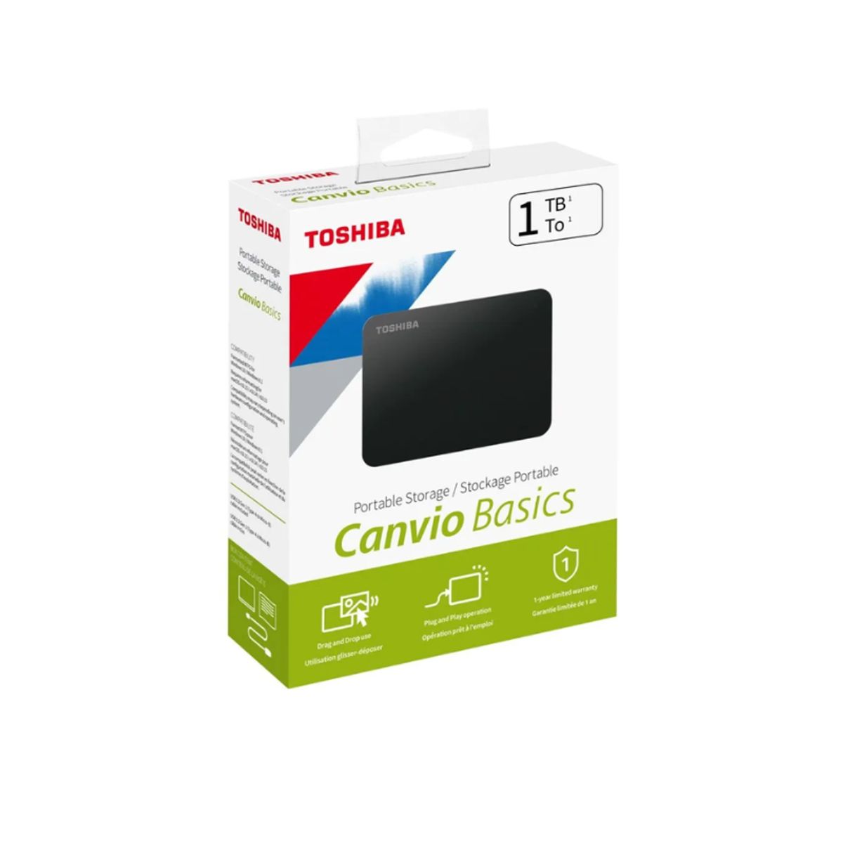 TOSHIBA - Disco Duro de 1TB Externo Toshiba Canvio Basics USB 3.0