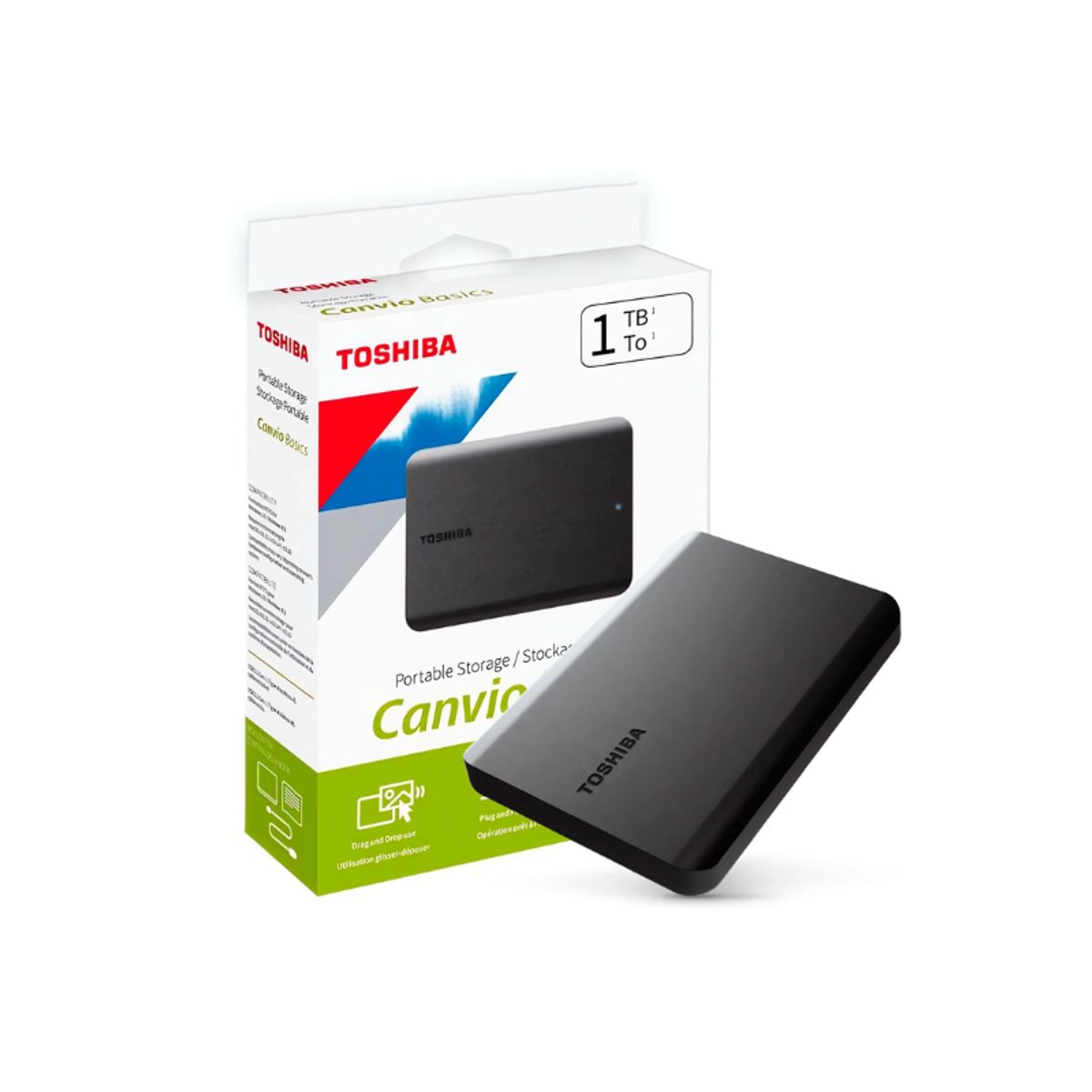 TOSHIBA - Disco Duro de 1TB Externo Toshiba Canvio Basics USB 3.0