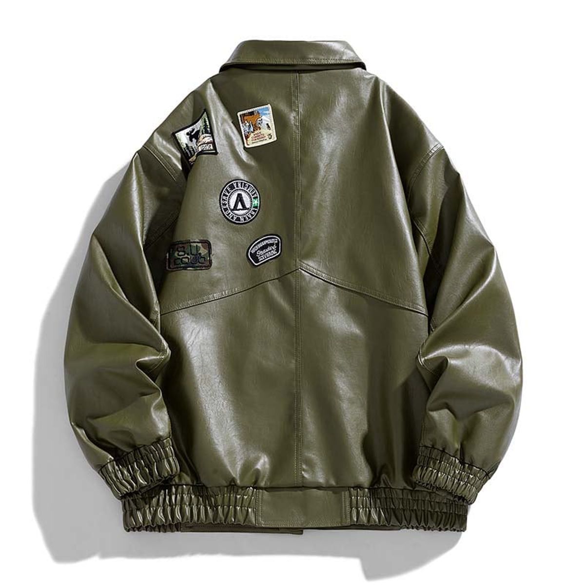 KNOWMLAB - Chaqueta Cuero Hombre Negro