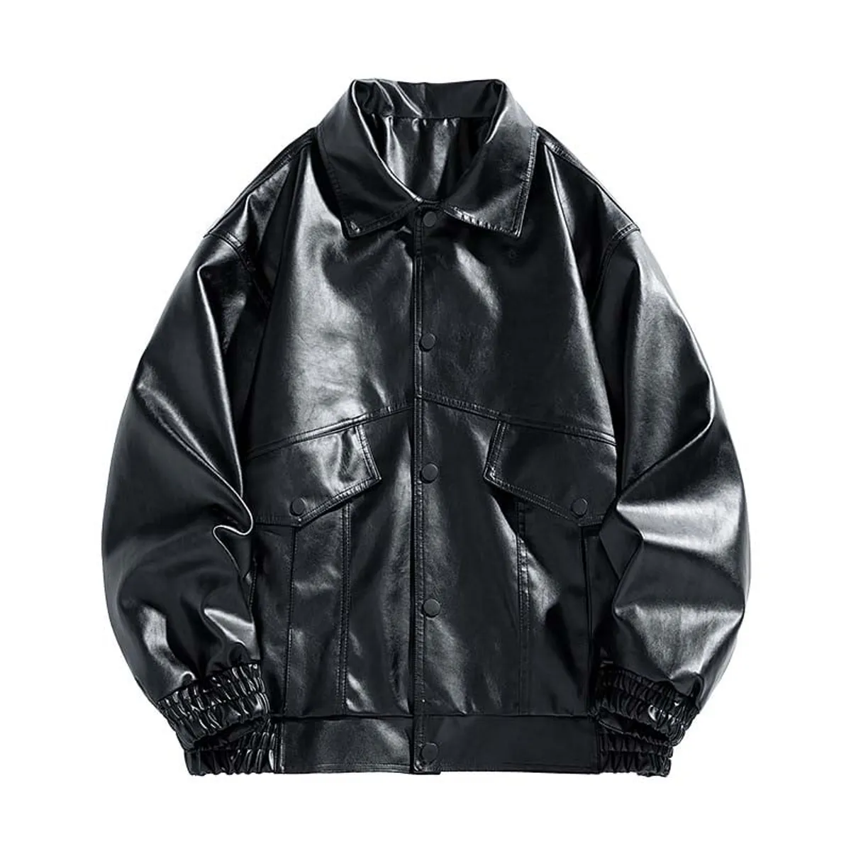 KNOWMLAB - Chaqueta Cuero Hombre Negro