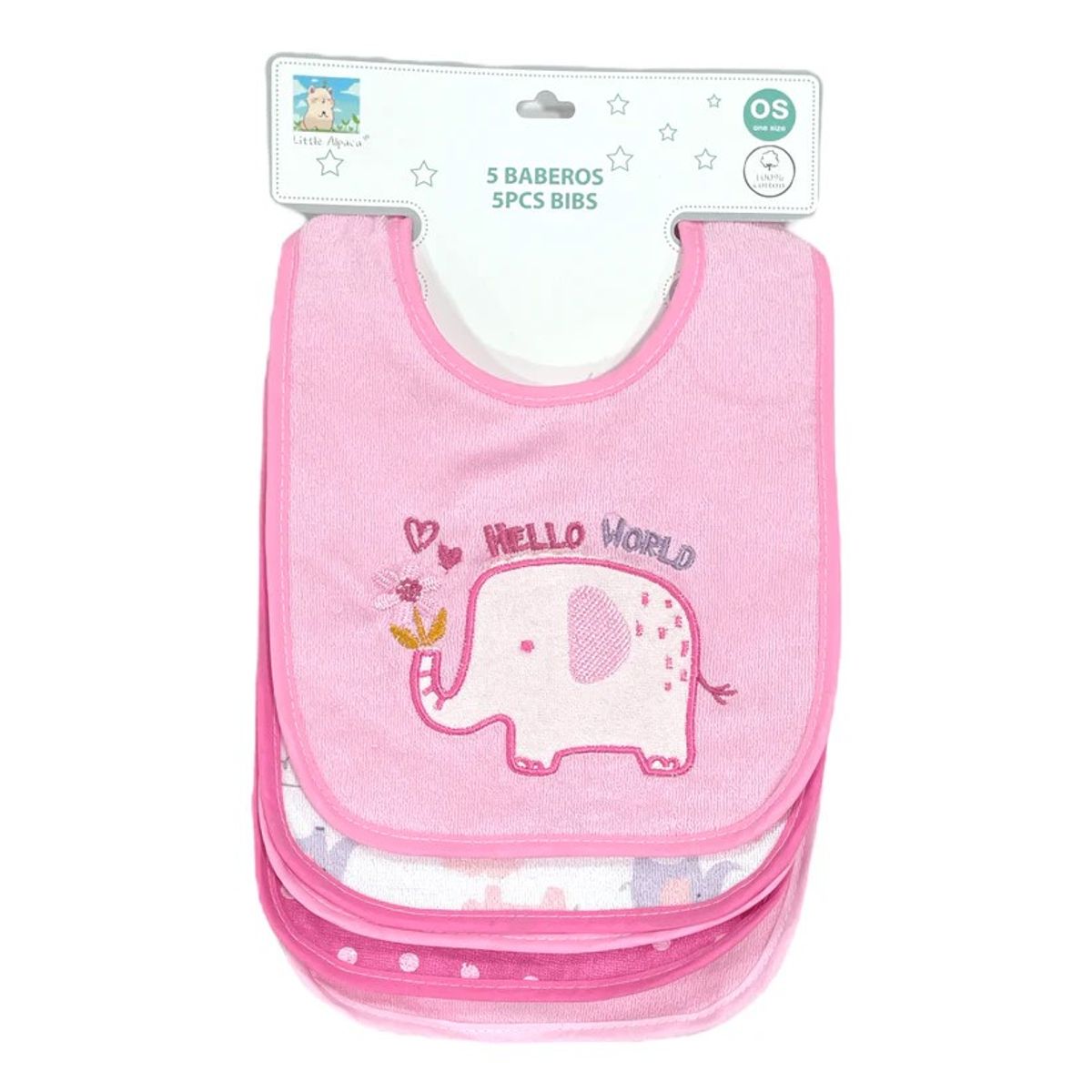 GENERICO - PACK 5 BABERO DE FELPA - ELEFANTE