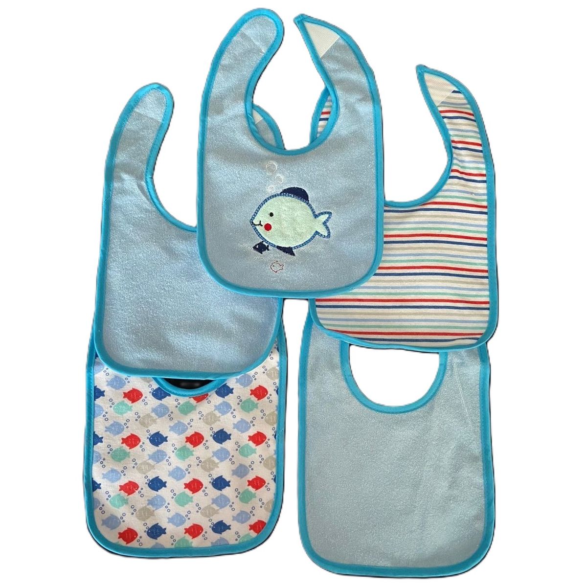 GENERICO - PACK 5 BABERO DE FELPA - PEZ