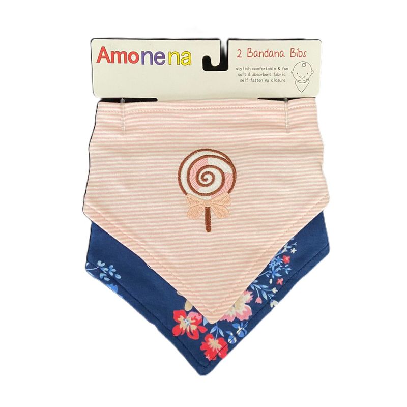 GENERICO - BANDANA BABERO PARA BEBE - 2PCS - PALETA - FLORES