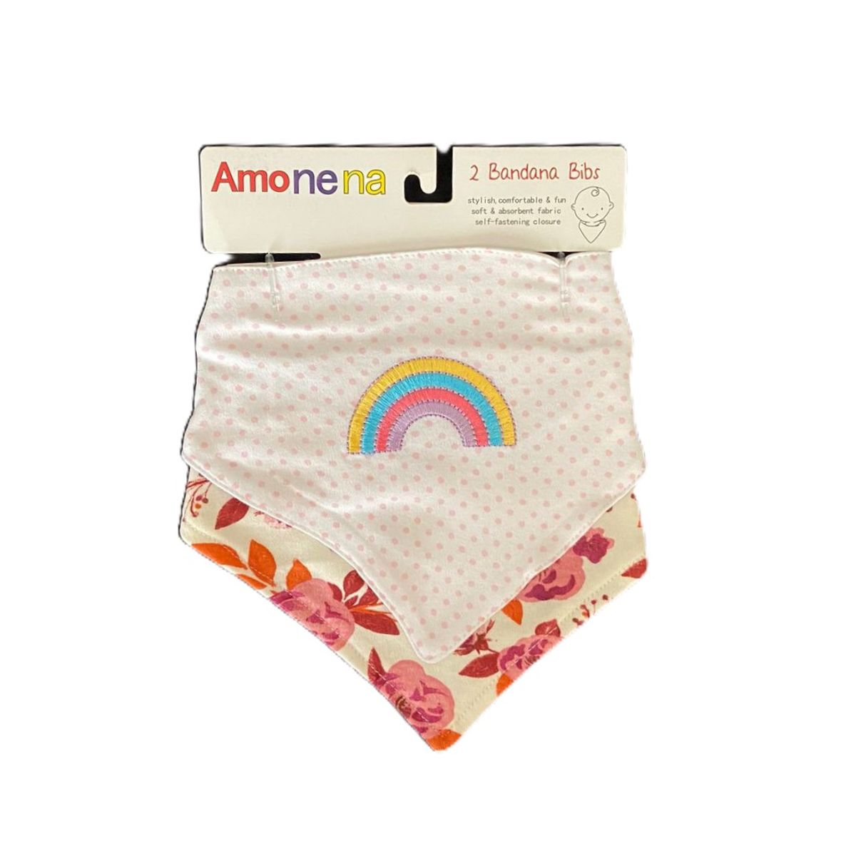 GENERICO - BANDANA BABERO PARA BEBE - 2PCS - ARCO IRIS