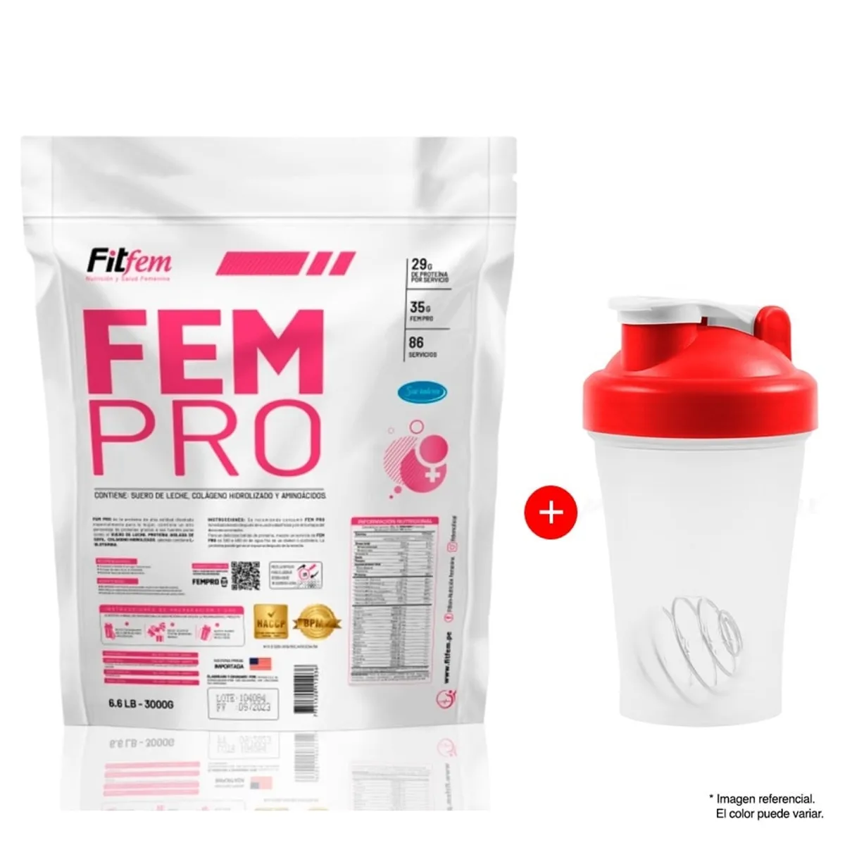 FITFEM - SUERO DE LECHE PROTEÍNA FEM PRO 3KG VAINILLA